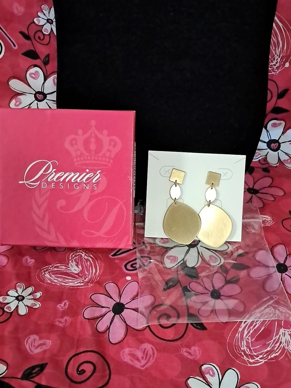 Premier Designs Gallery Gold-Tone Drop Earrings New